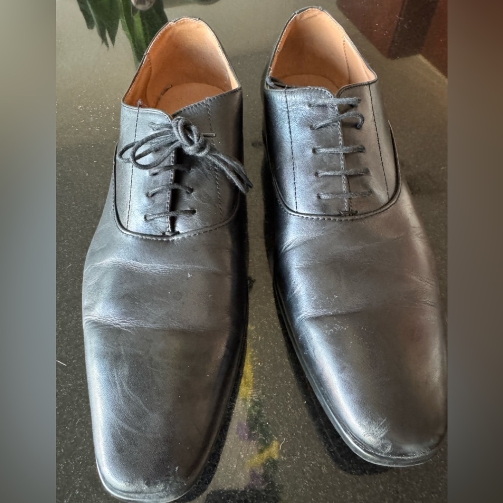 Aldo Black Leather Oxford Dress Shoes Men’s 9 Formal Wedding Office Classic